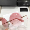 Dəyirmi Rimless Vintage Sun Glasses Topdan